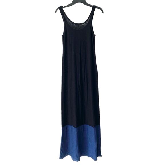 Vince Tank Maxi Dress Cotton Black Blue Color Block Dress size small - Picture 5 of 8